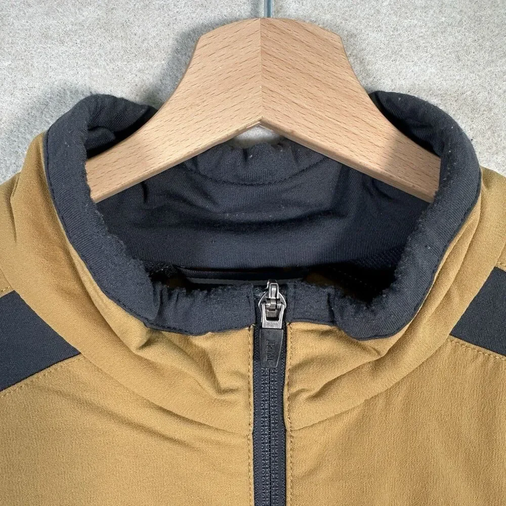 REI Full Zip Jacket Men’s Large Mustard Yellow Brown Grey Sweater Chest Pocket